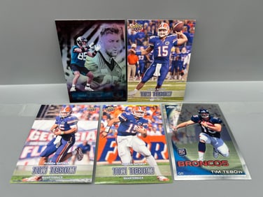 Lot of (5) Tim Tebow Football Cards W/ Rookie