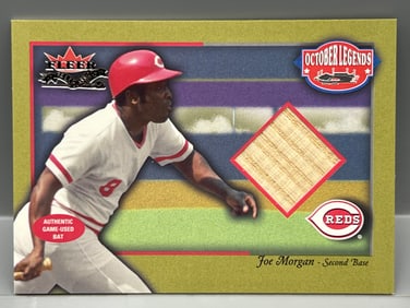 2002 Fleer Greats October Legends Joe Morgan Game Used Bat Relic