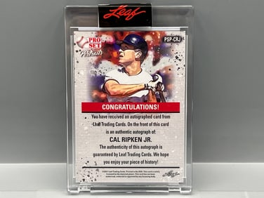 2021 Leaf Pro Set Portraits Cal Ripken Jr. Auto #/20 - Sealed From Leaf