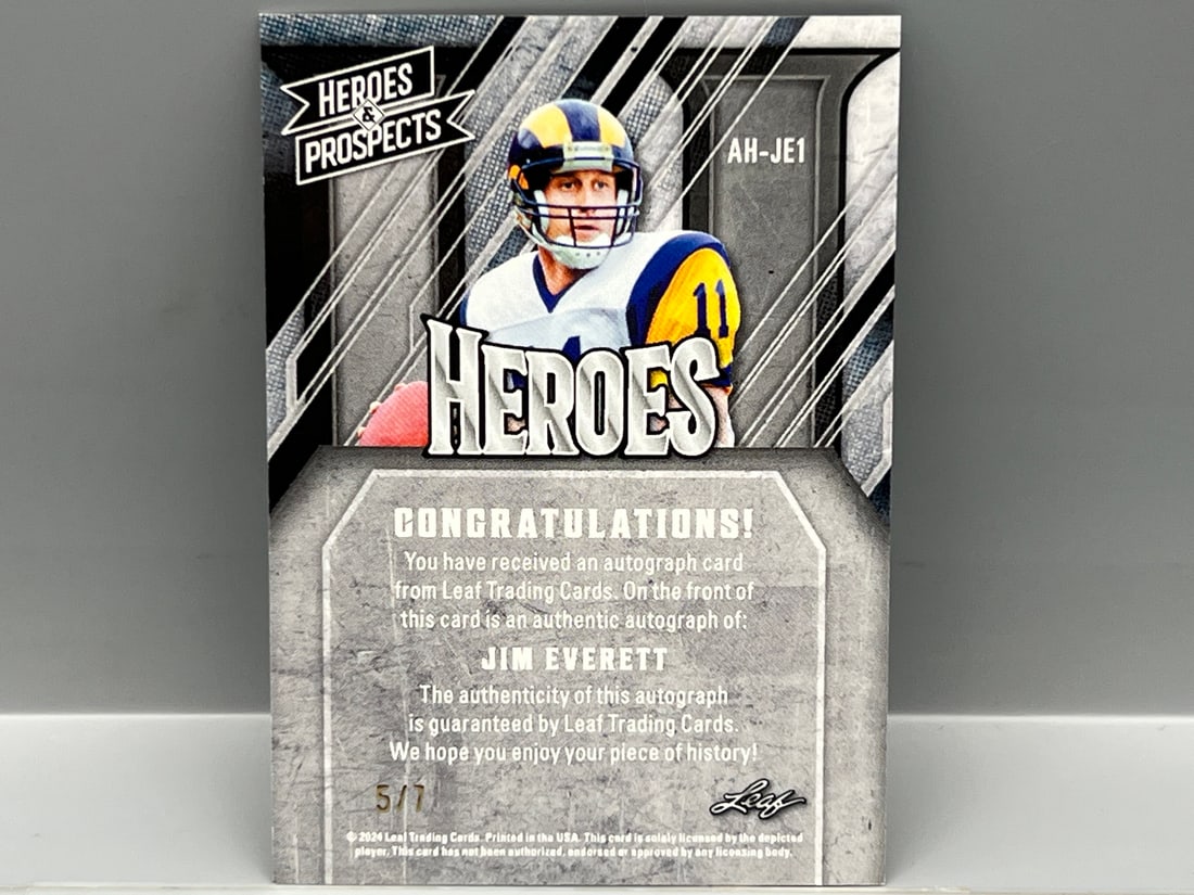 2024 Leaf Heroes & Prospects Jim Everett Heroes Auto #/7 (1 of 1)