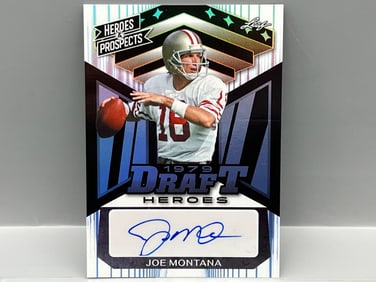 2024 Leaf Heroes & Prospects Joe Montana Draft Heroes Auto #/3