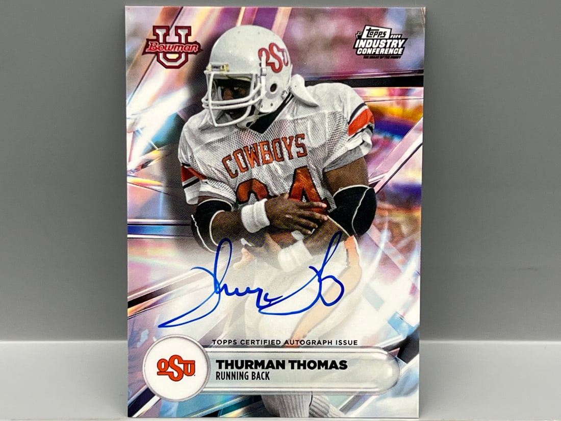 2024 Topps Industry Conference Thurman Thomas Bowman University On Card Auto: 2024 Topps Industry Conference Thurman Thomas Bowman University On Card Auto