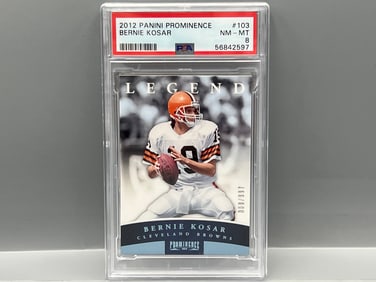 2012 Panini Prominence Bernie Kosar Legend #/897 PSA NM-MT 8