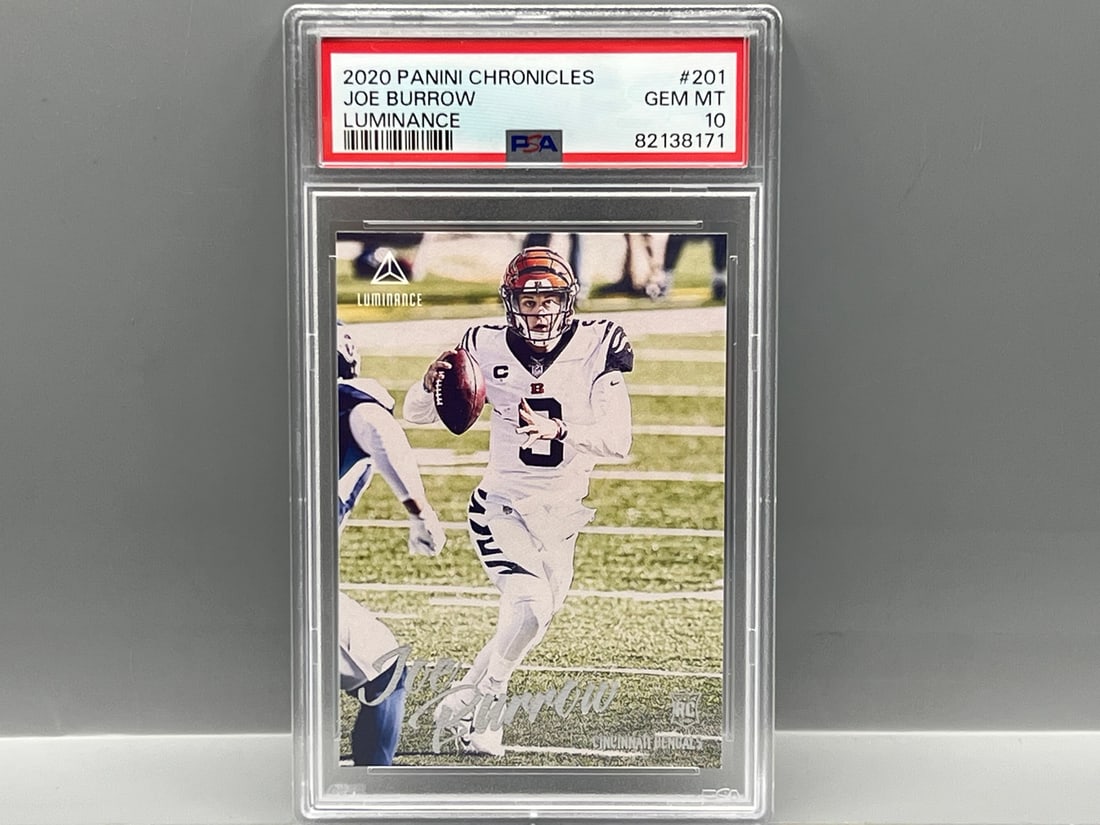 2020 Panini Chronicles Luminance Joe Burrow RC #201 PSA Gem Mint 10 (1 of 2)