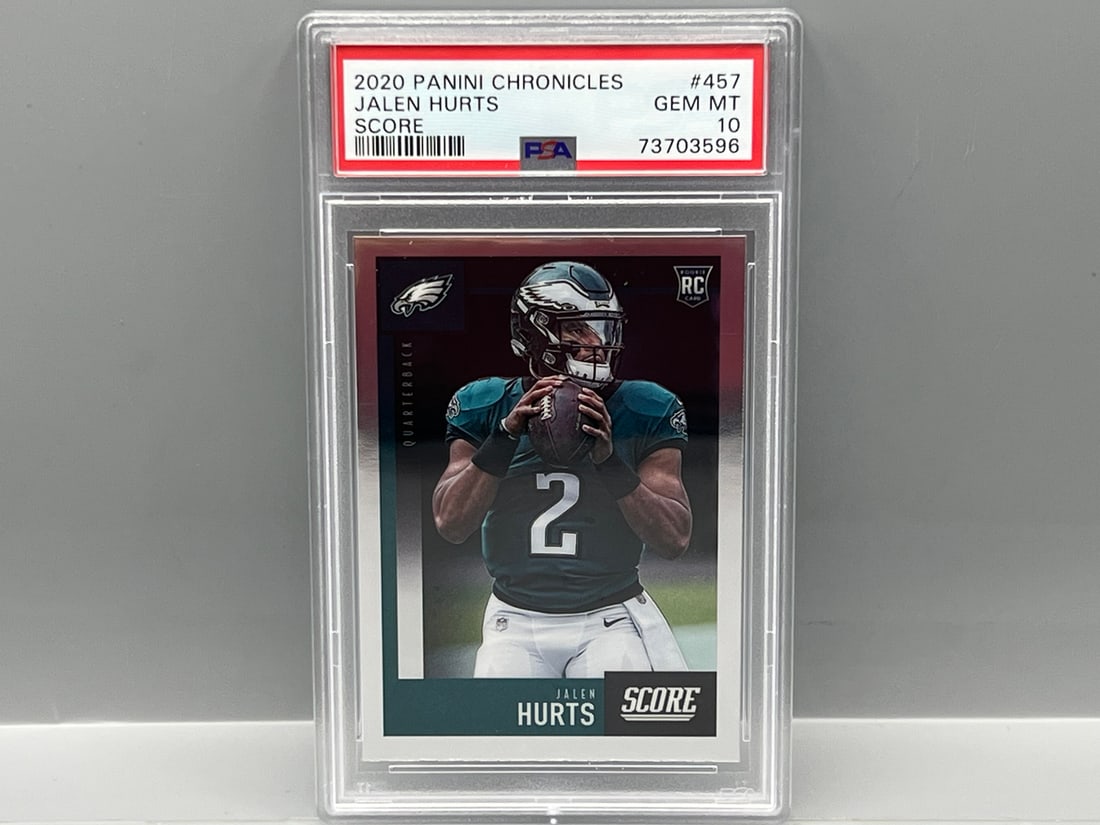 2020 Panini Chronicles Score Jalen Hurts RC #457 PSA Gem Mint 10 (1 of 2)