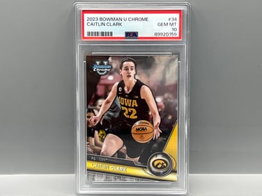 2023 Bowman University Chrome Caitlin Clark Prospect/RC #34 PSA Gem Mint 10
