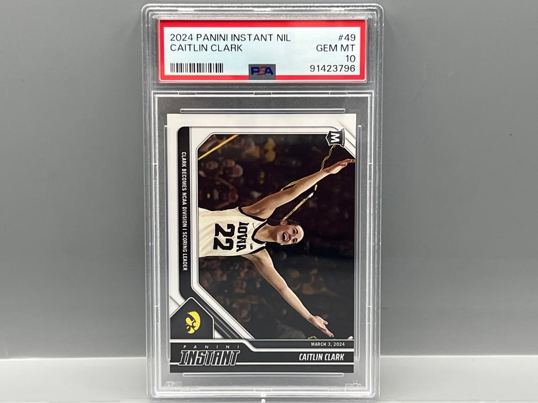 2024 Panini Instant NIL Caitlin Clark RC #49 PSA Gem Mint 10: 2024 Panini Instant NIL Caitlin Clark RC #49 PSA Gem Mint 10