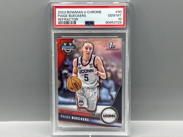2023 Bowman University Chrome Paige Bueckers 1st Bowman Refractor RC #90 PSA Gem Mint 10
