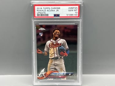 2018 Topps Chrome Update Ronald Acuna Jr. RC #HMT25 PSA Gem Mint 10