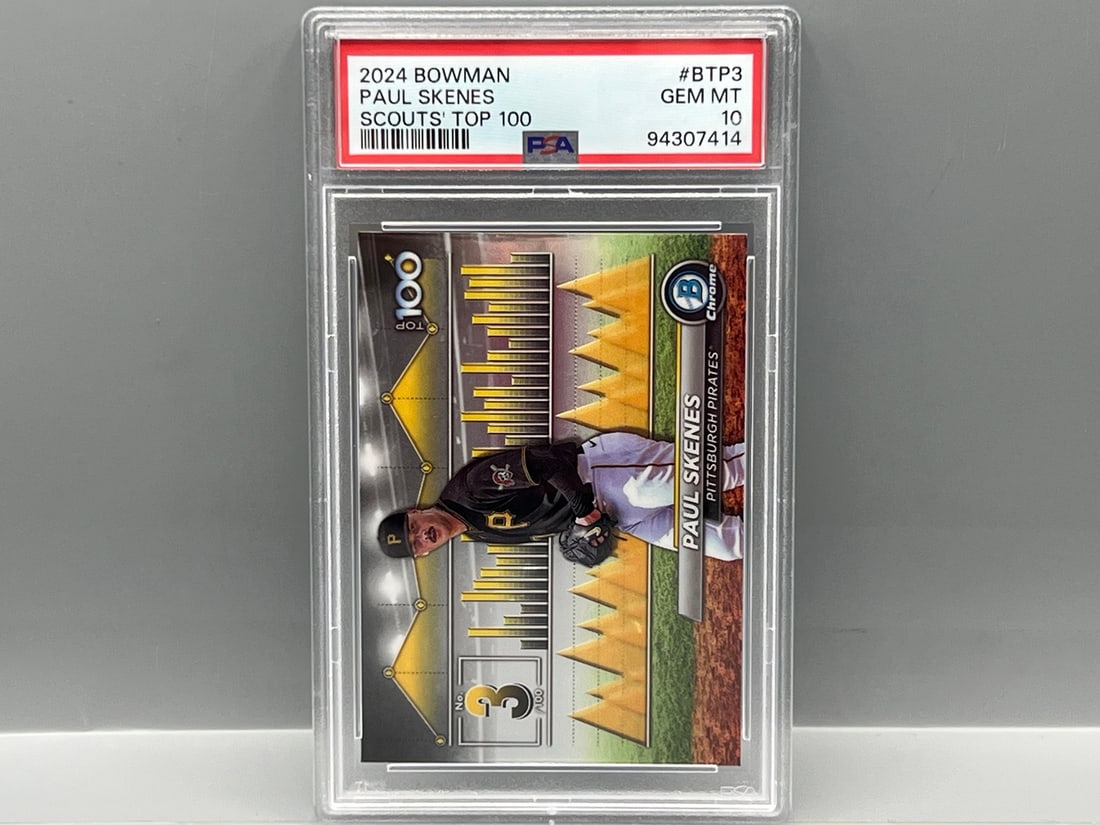 2024 Bowman Chrome Paul Skenes Scouts Top 100 Insert #BTP3 PSA Gem Mint 10 (1 of 2)