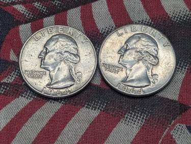 1964 & 1964-D 90% Silver Washington Quarters