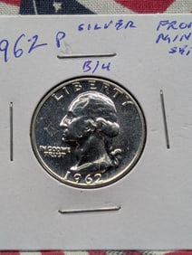 1962-P Washington Quarter, Silver, From Mint Set