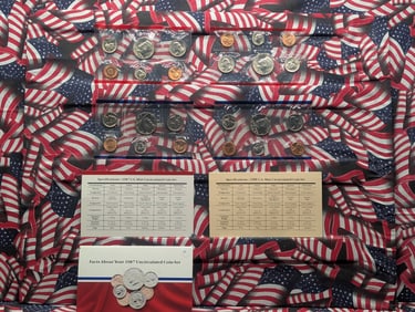 1987 & 1988 P & D Uncirculated US Mint Sets, No Envelope For 1988