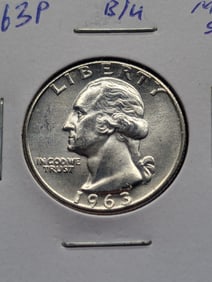 1963-P Washington Quarter, Silver, From Mint Set