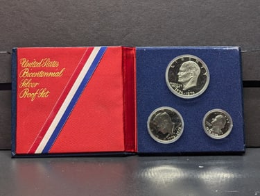 1976-S U.S. Bicentennial Silver Proof Set w/Eisenhower Dollar, Kennedy Half Dollar, & Washington