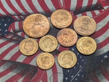 Bag of (9) Mexico Coins 1950’s, 60’s and 70's