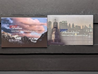 2007 P&D U.S. Mint Uncirculated Coin Sets In OGP w/COA