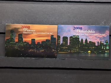 2008 P&D U.S. Mint Uncirculated Coin Sets In OGP w/COA