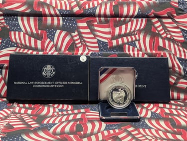 1997-P National Law Enforcement Officers Memorial Commemorative 90% Silver Dollar In OGP w/COA