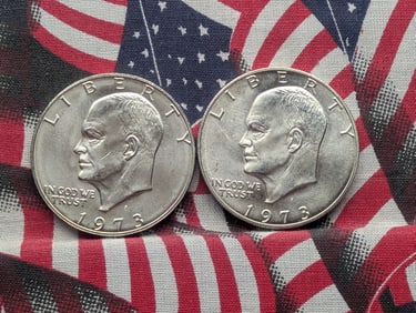 (2) 1973-S 40% Silver Uncirculated Eisenhower Dollars