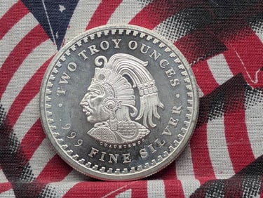 2 Troy Ounces .999 Fine Silver Aztec Calendar Proof