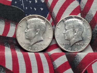1964, 1964-D 90% Silver US Kennedy Half Dollars MS