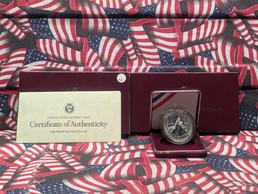 1988-S Proof Olympic Commemorative 90% Silver Dollar In OGP w/COA
