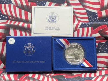 1986-P Uncirculated Liberty 90% Silver Dollar with Box & COA