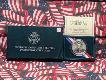 1996-S National Community Service Commemorative 90% Silver Dollar In OGP w/COA