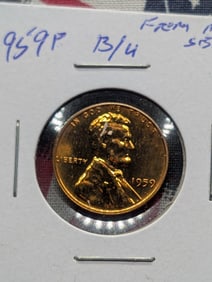 1959-P Lincoln Memorial Cent. From Mint Set