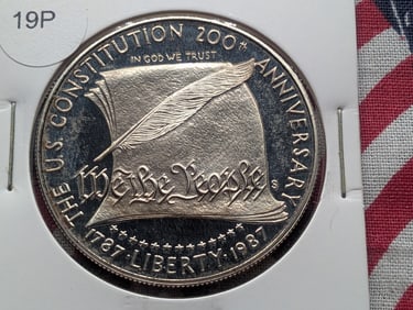 1987-S Constitution 200th Anniversary Proof Commemorative 90% Silver Dollar