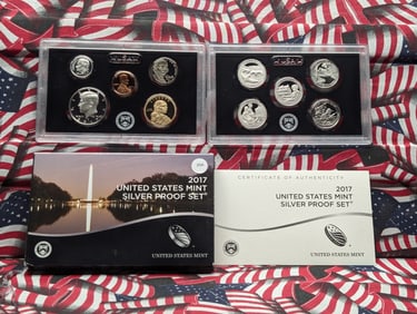 2017-S Silver US Proof Set, Seven 90% Silver Coins, in OGP w/COA