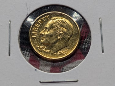 2000-D Roosevelt Dime, Gold Plated