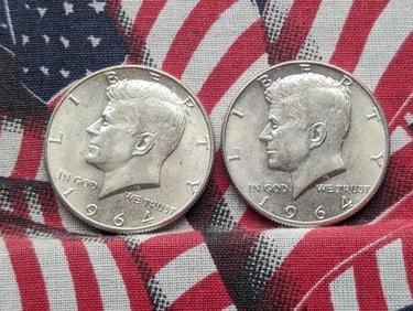 (2) 1964-D 90% Silver US Kennedy Half Dollars MS