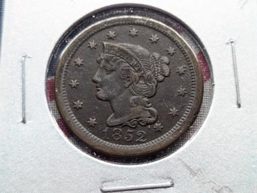1852 Large Cent Higher Grade XF/AU