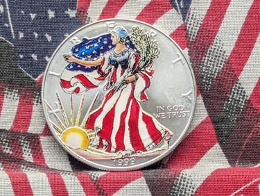 Colorized 1999 American Silver Eagle, 1 Troy Ounce .999 Silver