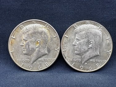 1968-D Kennedy Silver Half Dollar Lot of 2