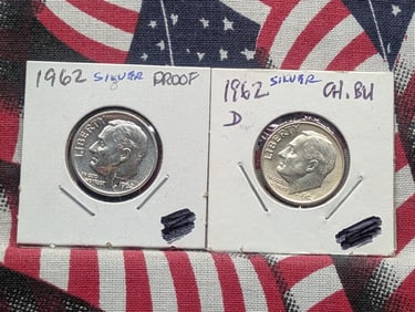 1962 P & D Roosevelt Dimes, Silver