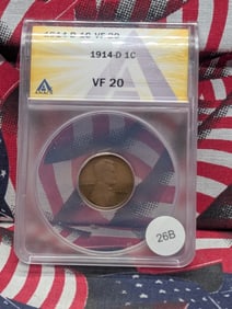 1914-D Wheat Cent PGA VF20