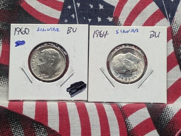 1960-P & 1964-P Roosevelt Dimes, Silver