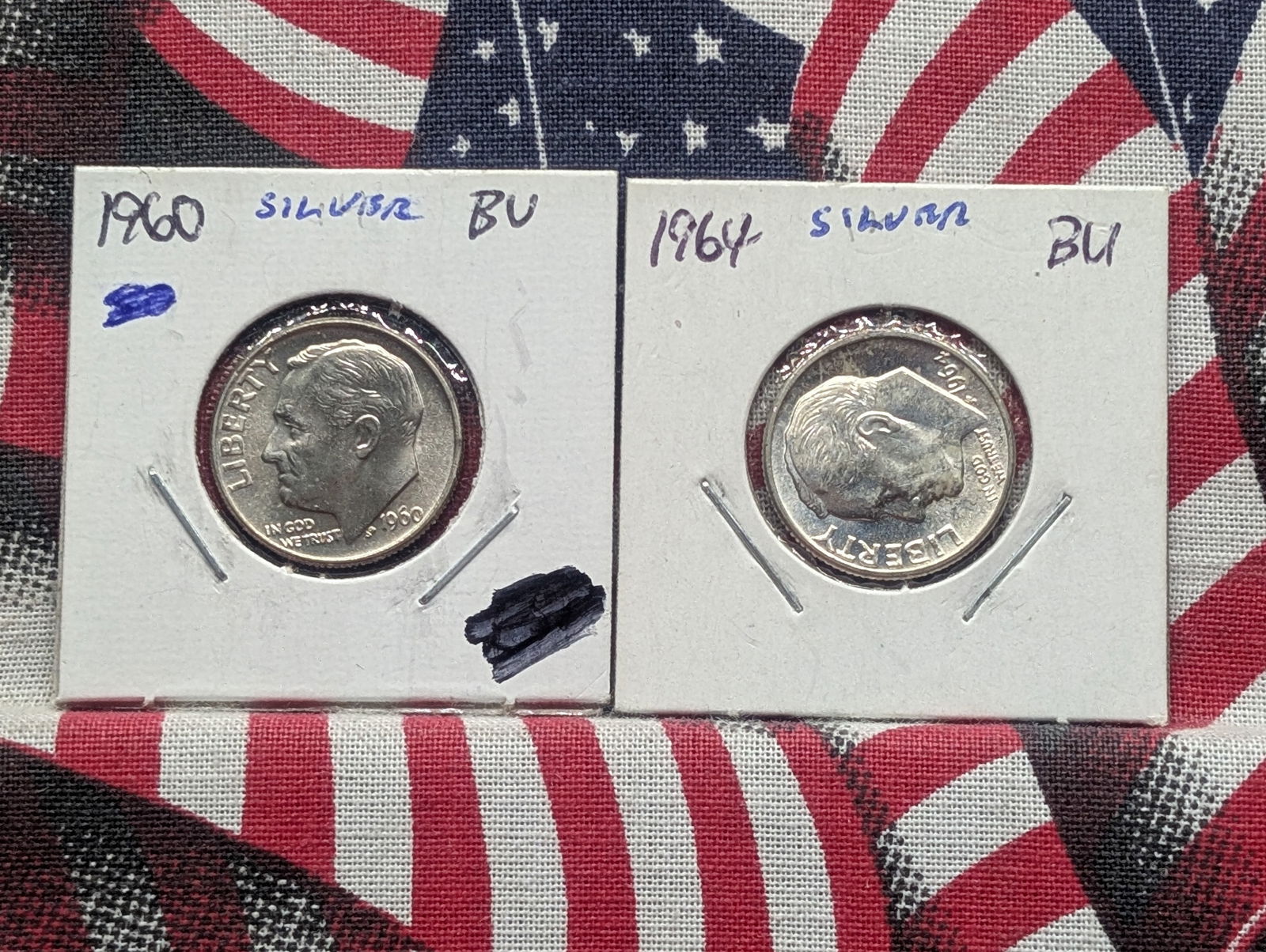 1960-P & 1964-P Roosevelt Dimes, Silver (1 of 3)
