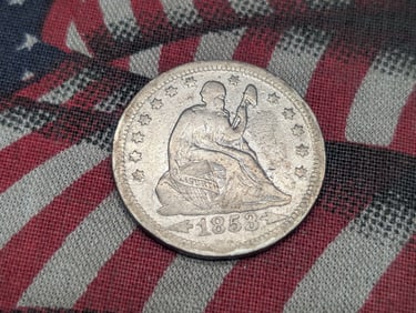 1853-O with Arrows & Rays U.S. Seated Liberty Quarter Better Date VF
