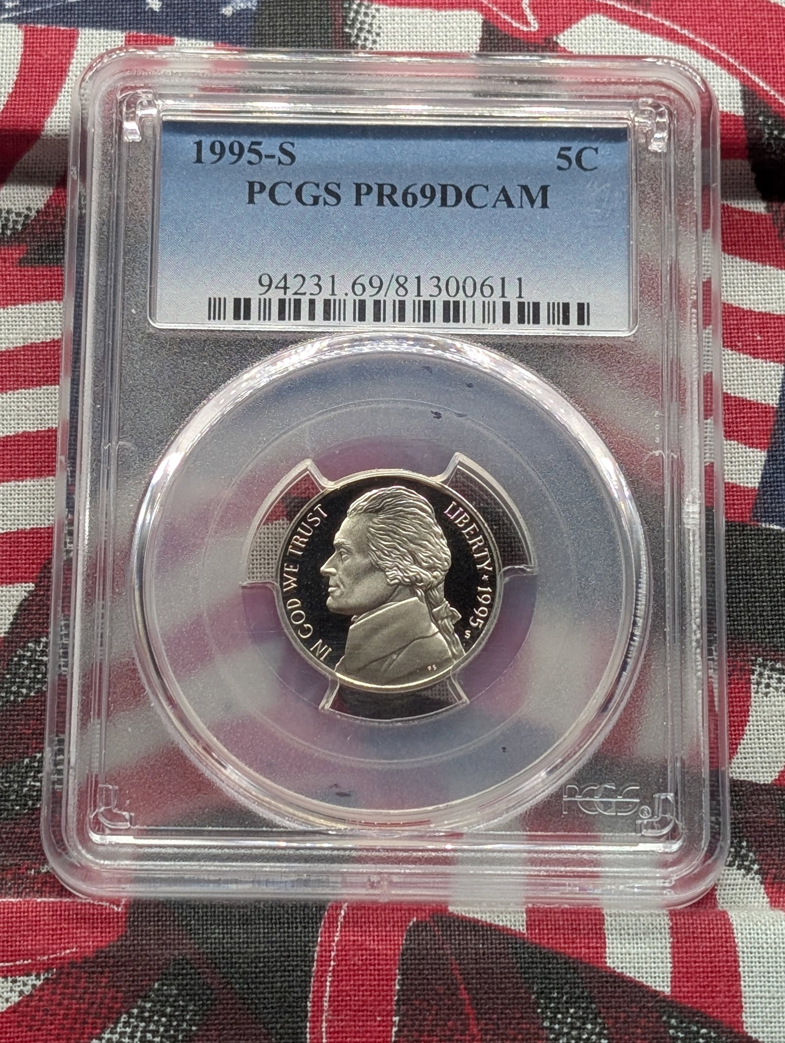 1995-S Jefferson Nickel PCGS PR69DCAM: 1995-S Jefferson Nickel PCGS PR69DCAM