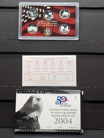 2004-S U.S. Mint Fifty State Quarters Silver Proof Set In OGP w/COA