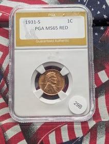 1931-S Wheat Cent PGA MS65 RED