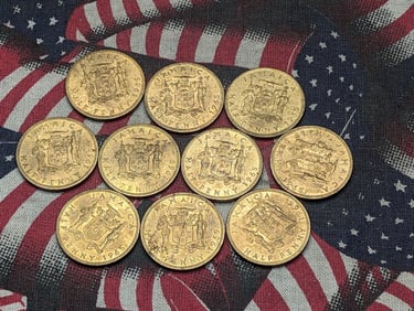 (10) (From Govt Roll) 1965 Jamaica Half Pennies