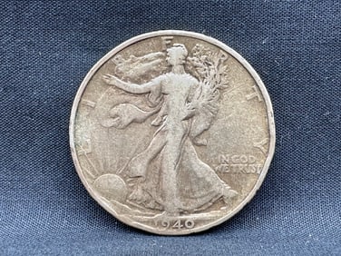 1940 Walking Liberty Silver Half Dollar
