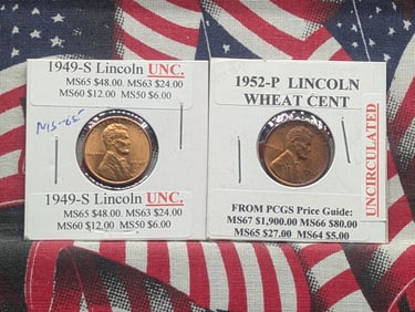 1949-S & 1952-P Lincoln Wheat Cents