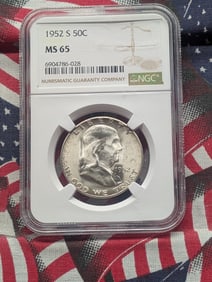 1952-S Franklin Half Dollar NGC MS65
