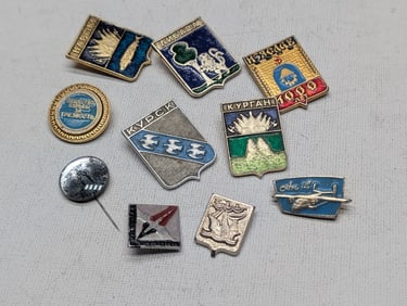 10 Older Soviet Badge-Pins